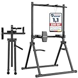 DH FitLife Faltbar Power Tower Dip Station bis 210kg | Klimmzugstange Freistehend mit Dip Barren u....