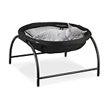 Relaxdays Katzenhängematte, stehend, erhöhter Katzenhängesessel, HBT: 25 x 44 x 42 cm, Katzenbett...