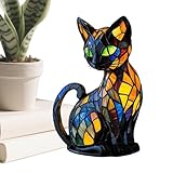 Tier-Tischlampe, Katzen-Tischlampe, Nachtlichter für Kinder, Kunstharz-Skulptur, gruselige...