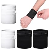 4 Stücke Wristband Schweißband Handgelenk Pocket Wrist Wallet Damen Handgelenktasche Ideal für...