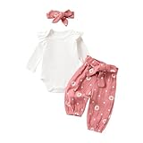 Beauace 3tlg Baby Mädchen Kleidung Musselin Langarm Body Strampler + Gänseblümchen Hose +...