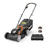 WORX WG779E.1 Akku-Rasenmäher 40V (2 x 20V) - 34 cm Schnittbreite - ideal für Gärten bis zu...