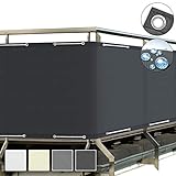 Sol Royal Balkon Sichtschutz PES SolVision PB2 90x300 cm Anthrazit - Balkonumspannung mit Ösen &...