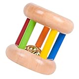 Toyvian Kinder Handglocke Baby Schellenrassel Holz Rassel Musikinstrumente Regenbogen Schellenstab...