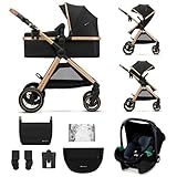 Kinderkraft ESME Kinderwagen 3 in 1 komplettset bis 22 kg, Kombikinderwagen reisesysteme mit...