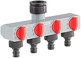 Royal Gardineer Wasserverteiler: Regulierbarer 4-Wege-Schlauch-Verteiler für die Gartenbewässerung...