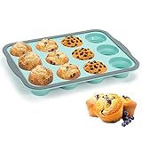 Muffin Backform für 12 Muffins Standardgröße, Muffinform Silikon mit Metallrahmen,...