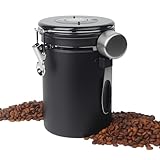 DUBUOZA 1,8 LKaffeedose Luftdicht aus Edelstahl, Kaffeebohnen Behälter,Kaffeedose mit Datumsanzeige...