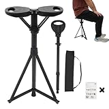 Gehstock mit Sitz, Tragbarer Dreieckiger Gehstockstuhl Klapphocker, Modern Gehstock für Herren...