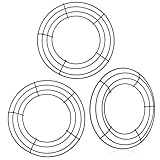 USOHJZ 3Pcs Metall Kranz Rahmen 20CM Draht Ringe DIY Blumen Handwerk Runde Form for Holloween...