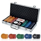 BROILISSIMO 300/500 PCS Pokerkoffer aus Aluminium Pokerset Profi,mit Gedruckte Chips, Pokerdecks,...