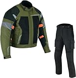 BOSmoto Textilkombi hochwertige Motorradkombi Textil atmungsaktiv wasserdicht (XL), Schwarz