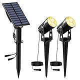 NATPOW Gartenstrahler Solar, Solar Gartenleuchte LED Solarstrahler Solarlampen für garten Außen,...