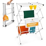 TIMELEOS Wäscheständer ausziehbar langlebiger, robuster Wäscheständer platzsparend, 6 Ebenen mit...