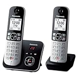 Panasonic KX-TG6862GB Schnurlostelefon mit 2 Mobilteilen und Anrufbeantworter (Bis zu 1.000...