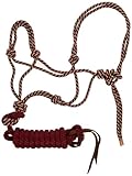 Weaver Leather Diamond Braid Rope Halter and Lead, Sangria/Gold