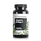 Omega 3 vegan aus Algenöl - 90 Kapseln - Hochdosiert mit hochwertigem EPA und DHA (in...