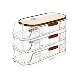 Generchin Doppelreihige Eieraufbewahrungsbox, Küchenkühlschrank, Seitentür-Eierbox, Transparentes...