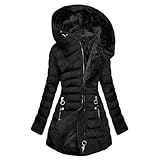 Wintermantel Damen Warm Gefüttert Steppjacke Lange Elegant Damenmantel Langarm Winter Parka Jacke...