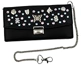 WESTERN-SPEICHER Kellnerbörse Portemonnaie Leder Strass Kristall Elements Schwarz Lea 172