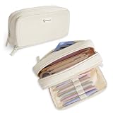 FINPAC Federmäppchen, Federtasche aus Cordstoff Große Kapazität Mäppchen mit 3 Fächern Pencil...