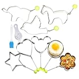 Eierformringe – antihaftbeschichtete 8 Formen, inklusive Silikonbürste, einfaches Herauslösen...