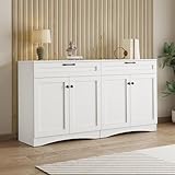 Anrichte 160*40*85cm Wohnzimmer-Sideboard mit 2 Schubladen Beistelltisch mit geschwungenem Design...
