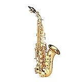 Saxophon,KOCAN Bb Sopran Saxophon Goldlack Messing Sax mit Instrumentenkoffer Mundstück Halsband...