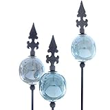 PDTXCLS TANGDIAABBCC finehomegarden Rosenkugel Violence 3er Set | Gartenstecker Keramik | H109 cm x...