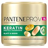 Pantene Pro-V Glatt & Seidig Keratin Protect Haarmaske 500ml für Krauses, Trockenes Haar, Bis zu 72...