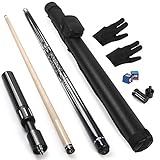 lotmusic Poolstock mit Kohlefaser-Poolqueue-Verlängerung, 147,7 cm, professionelles Pool-Queue Set...