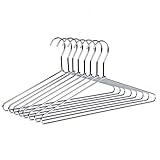 Amber Home 10 Stück 43cm Chrom Eisen Kleiderbügel, Silber Metall Kleiderbügel für Anzug T-Shirt...