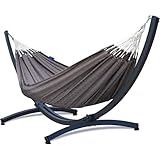 Potenza Outdoor Hängematte mit Aluminium Gestell für 2 Personen I Baumwolle Doppelhängematte...