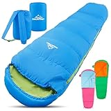 MOUNTREX Kinderschlafsack - Tragbar wie EIN Rucksack - Schlafsack für Kinder (175 x 70 x 45 cm) -...