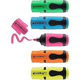 edding 7 Mini Textmarker - Neon-Farben - 5 highlighter pens - Keilspitze 1-3 mm - Textmarker klein...