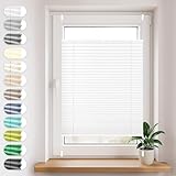 Sonello Plissee Klemmfix ohne Bohren 80cm x 120cm Weiß Faltrollo Plisseerollo Jalousie für Tür &...