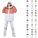 Damen-Set, modisch, Herbst, Winter 2025, Skianzug, große Größe, Mantel mit Kapuze, Jacke, Farbe...