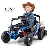 COSYWAY Kinder Elektroauto mit abnehmbarem Anhänger, 12V Kinderauto elektrisch mit 2,4G...