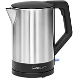 Clatronic® Wasserkocher Edelstahl | 1,5 Liter | BPA frei | Einhandbedienung | Edelstahlgehäuse |...