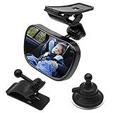 Natuce 1 Rücksitzspiegel + 2 Halterung, Rücksitzspiegel für Babys Kinder, Spiegel Auto Baby,...