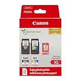 Canon Tinte & Papier Multipack - PG-560XL/CL-561XL Original Drucker Tintenpatronen 2er Pack (1 x...
