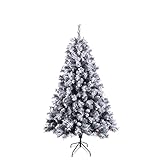 SVITA Künstlicher Weihnachtsbaum 180cm Weiß klappbar mit 661 Zweig-Spitzen inkl. Metall Ständer...