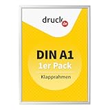 druck.de 1 Klapprahmen A1 für Plakate, Hinweisschilder, Werbung | Aluminiumrahmen mit 2 cm...