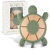 BOBY´S Beißring für Babys aus Holz & Silikon Schildkröte Oil Green/Kauspielzeug, Zahnungshilfe &...