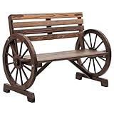 Outsunny 2-Sitzer Gartenbank, wetterfest Sitzbank, Gartenmöbel mit Rücken, Armlehnen im...