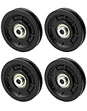 QWORK® 4stk. 90mm Nylon Seilrolle Umlenkrolle Universallager Riemenscheibe Drahtseilrolle für Gym...