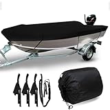Bootsplane,Bootspersenning Bootsabdeckung,Wasserdicht Schutz Cover Schwarz,V-Rumpf Boat Cover,Gewebe...