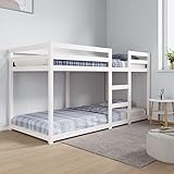 vidaXL Etagenbett, Hochbett mit Leitplanken, Stockbett für Schlafzimmer, Bett Holzbett Einzelbett,...