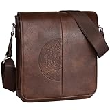 Leathario Herren Umhängetasche aus Veagnem Leder,Schultertasche mit Großer Kapazität,...