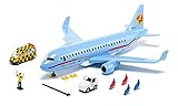 siku 5402, Verkehrsflugzeug mit Zubehör, Kunststoff, Hellblau, Viele Funktionen, Kombinierbar mit...